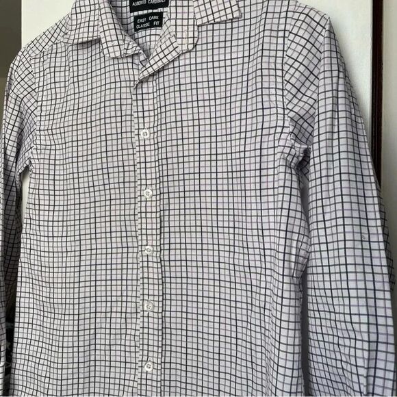 4/$25 Alberto Cardinali Boys Long Sleeve Plaid Check Button Down Shirt Size 8 - Picture 4 of 8